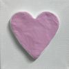 Pink Heart 4" x 4" | Mixed Media in Paintings by Emeline Tate. Item composed of canvas and synthetic