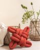 Red Earth Vegan Suede Knot Pillow | Pillows by Knots Studio. Item made of fabric & synthetic
