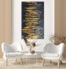 Original abstract gold leaf painting dark blue painting gold | Oil And Acrylic Painting in Paintings by Berez Art. Item composed of canvas in minimalism style