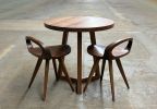Solid Wood Bistro Table: Handcrafted Pedestal Dining Table, USA made | Tables by Marco Bogazzi. Item compatible with mid century modern and contemporary style