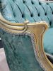 French Style Settee/ Aged Gold Leaf Frame/ Hand Carved Wood | Couch in Couches & Sofas by Art De Vie Furniture