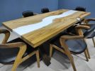 Living Edge Epoxy Resin Dining Table, Kitchen table | Tables by LuxuryEpoxyFurniture. Item made of wood with synthetic