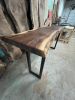 Live Edge Walnut Sofa Table | Console Table in Tables by Good Wood Brothers. Item made of walnut compatible with mid century modern style