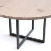 Sunrise Pedestal Base | Round Wood Dining Table with Steel B | Tables by Alabama Sawyer. Item made of wood with steel