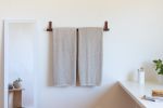 Bathroom Bundle Kit [Round End] | Rack in Storage by Keyaiira | leather + fiber | Artist Studio in Santa Rosa. Item composed of wood and brass