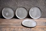Set of 4 cake plates - (set nr4) STC organic natural shape | Dinnerware by Laima Ceramics. Item composed of stoneware in minimalism style