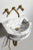 Modern-Minimalist Carrara Marble Sink: Timeless Elegance and Radiance for Your Bathroom | Water Fixtures by AYMARBLEDESIGN LLC
