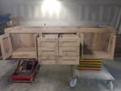 Model #1010 - Custom Floating Bathroom Vanity | Countertop in Furniture by Limitless Woodworking. Item made of maple wood compatible with mid century modern and contemporary style