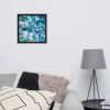Framed Print - Reef - Blue Fluid Abstract Ocean Foam | Work by Eman's Gallery