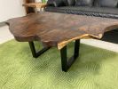 Live Edge Bastogne Walnut Coffee Table with Steel Tube Legs | Tables by Carlberg Design. Item composed of walnut and steel in minimalism or mid century modern style