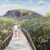 Mount Coolum | Oil And Acrylic Painting in Paintings by Meredith H. Item composed of canvas in contemporary or country & farmhouse style