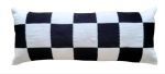 Checkered Handwoven Long Cotton Lumbar Pillow Cover | Cushion in Pillows by Mumo Toronto. Item composed of cotton in boho or minimalism style