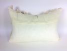 Lumbar pillow // woven pillow // cream tassel cushion | Pillows by velvet + linen