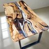 Ultra Clear Epoxy Table | Dining Table in Tables by Ironscustomwood. Item composed of wood and synthetic