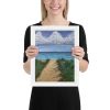 Framed Print - Edge of Calm - Coastal Pathway Seascape | Work by Eman's Gallery