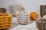 (M) Hull Basket in Army Green Vegan Suede | Storage Basket in Storage by Knots Studio. Item composed of wood & fabric