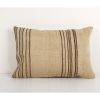 Organic Striped Lumbar Kilim Pillow Case, Turkish Cushion Pi | Pillows by Vintage Pillows Store
