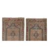 Set of Two Low Pile Turkish Hand Knotted Door Runner Rug | Rugs by Vintage Pillows Store. Item made of cotton with fiber