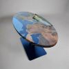 Custom Walnut Epoxy Oval Dining Table | Tables by Ironscustomwood. Item composed of walnut and synthetic