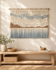 Large Macrame Wall Tapestry - SOFT HILLS | Wall Hangings by Rianne Aarts / Teddy and Wool Studio. Item composed of oak wood and cotton