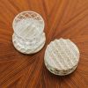 White Terrazzo Coaster Set | Tableware by Pretti.Cool. Item made of concrete & glass