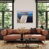 Original 30x40 Geometric Boat Painting | Harbor by Shilo Ratner | Oil And Acrylic Painting in Paintings by Shilo Ratner