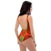 One Piece Swimsuit - No Brake Zone - Geometric Op Art Motion | Work by Eman's Gallery