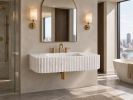 Floating Carrara Marble Sink | Custom Wall Mounted Wash Basin | Work by Vero Marble