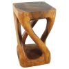 Haussmann® Wood Vine Twist Stool Accent Table 14 in x 23 in | Chairs by Haussmann®