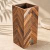 Handmade Walnut Wine Bottle Holder, Wooden Marquetry Decor, Scandinavian Minimalist Home Accent, Housewarming Gift | Tableware by Vesta Corte