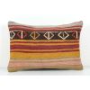 Orange Oriental Boho pillow Kilim pillow cover Chair pillow | Sham in Linens & Bedding by Vintage Pillows Store. Item composed of cotton & fiber