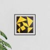 Golden Fracture - Framed Original Collage - Geometric Minimalist | Paintings by Eman's Gallery