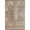 Vintage Handmade Medallion Floral Area Rug Oushak Beige | Rugs by Vintage Pillows Store. Item composed of cotton and fiber