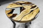 Custom 24" Diameter, Round Epoxy Coffee Table, Olive Wood | Dining Table in Tables by LuxuryEpoxyFurniture. Item composed of wood and synthetic
