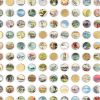 Two Hundred and Fifty Six Encyclopedia Dots Collage with Gold Leaf | Paintings by Amelia Coward