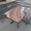 Custom Ultra Clear Epoxy Table | Dining Table in Tables by Ironscustomwood. Item made of walnut & metal compatible with contemporary and country & farmhouse style