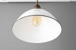 10 Inch White Shade Pendant Light - Model No. 8906 | Pendants by Peared Creation. Item composed of brass