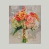 Bridal bouquet painting canvas original art, Custom wedding | Oil And Acrylic Painting in Paintings by Natart. Item made of canvas with synthetic