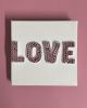 Love Pink Crystal 4" x 4" | Mixed Media in Paintings by Emeline Tate. Item made of canvas with synthetic