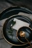 dinner set - gold edge black rustic handmade handcrafted | Plate in Dinnerware by Laima Ceramics. Item made of stoneware works with minimalism & contemporary style