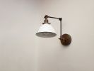Swing Arm Adjustable Wall Light - Antique Brass | Sconces by Retro Steam Works. Item composed of metal compatible with industrial style