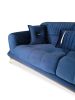 Un Perce-Neige , 87''  Round Arm Sofa, Royal Blue Velvet Uph | Couch in Couches & Sofas by Art De Vie Furniture