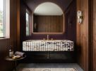 Fluted Calacatta Viola Marble Sink | Custom Wall Mounted Vanity | Water Fixtures by Vero Marble