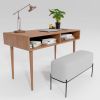 Wooden desk, office table, bureau, mid century modern | Tables by Picwoodwork. Item made of oak wood