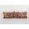 Muted Color Antique Carpet Rug Pillow, Faded Unique Long | Sham in Linens & Bedding by Vintage Pillows Store. Item composed of cotton and fiber