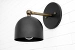 Black Dome Wall Sconce - Model No. 4471 | Sconces by Peared Creation. Item made of metal