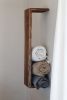 Live-edge walnut Waterfall Blanket or Towel Shelf | Rack in Storage by Hazel Oak Farms. Item composed of oak wood