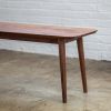 Mid Century Modern Walnut Bench: Solid Hardwood Entryway or Dining Bench | Benches & Ottomans by Spacecraft Furnishing