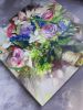 Bridal flowers bouquet canvas painting, Romantic memory | Oil And Acrylic Painting in Paintings by Natart. Item made of canvas with synthetic
