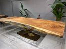 Clear Epoxy Resin Dining Table - Luxury Modern Table | Tables by Tinella Collection. Item composed of wood and metal